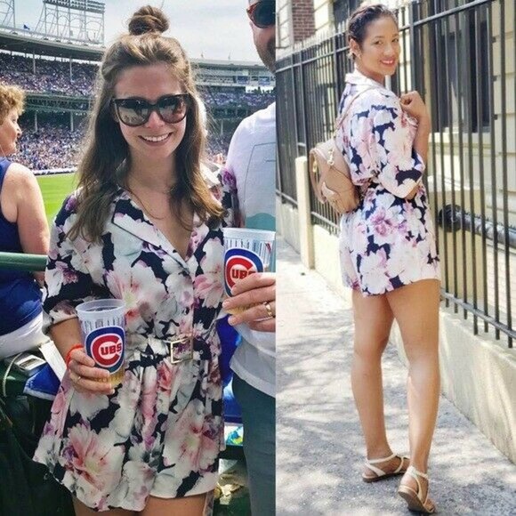 Cynthia Rowley Rose Floral Romper 12 Buckle Belt - Picture 6 of 13